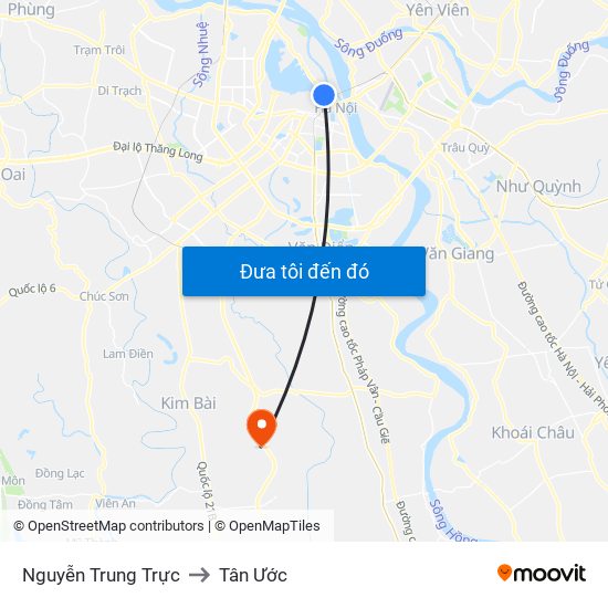 Nguyễn Trung Trực to Tân Ước map