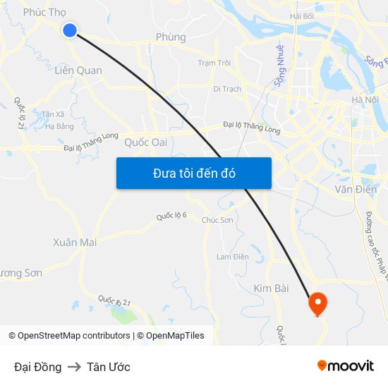 Đại Đồng to Tân Ước map