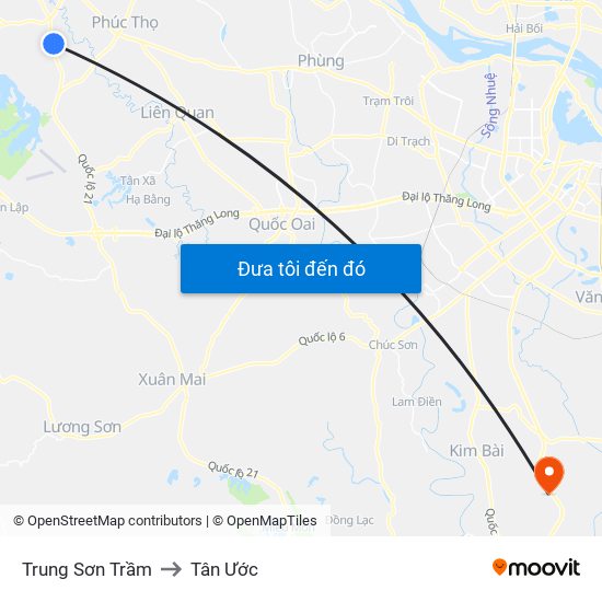 Trung Sơn Trầm to Tân Ước map