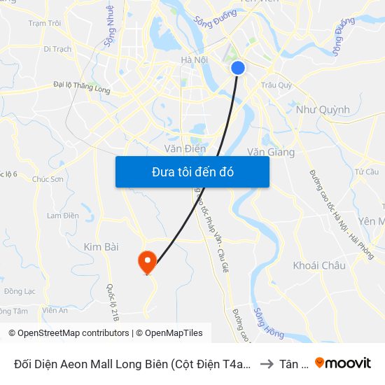 Đối Diện Aeon Mall Long Biên (Cột Điện T4a/2a-B Đường Cổ Linh) to Tân Ước map