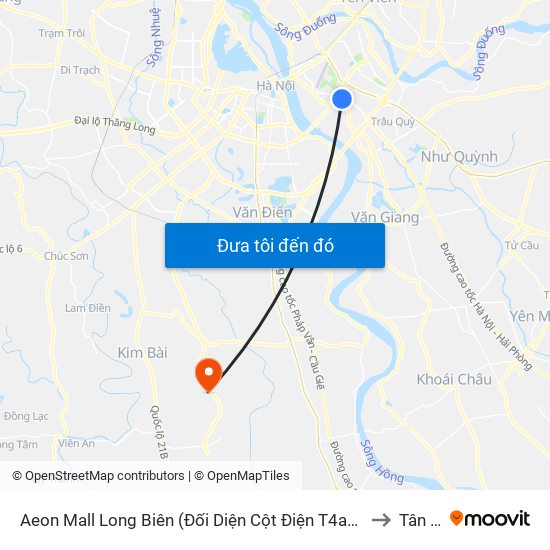 Aeon Mall Long Biên (Đối Diện Cột Điện T4a/2a-B Đường Cổ Linh) to Tân Ước map