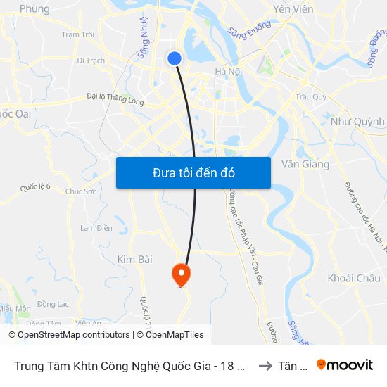 Trung Tâm Khtn Công Nghệ Quốc Gia - 18 Hoàng Quốc Việt to Tân Ước map