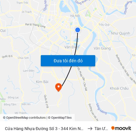 Cửa Hàng Nhựa Đường Số 3 - 344 Kim Ngưu to Tân Ước map