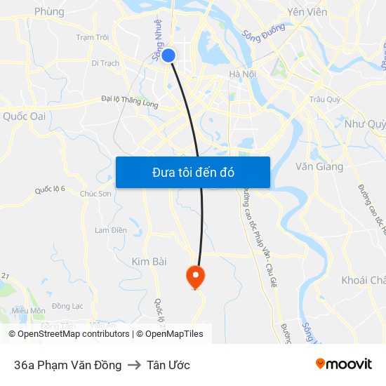 36a Phạm Văn Đồng to Tân Ước map