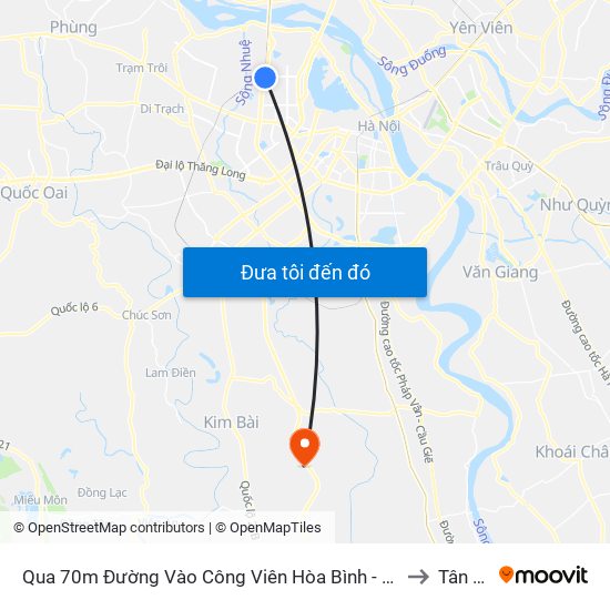 Qua 70m Đường Vào Công Viên Hòa Bình - Phạm Văn Đồng to Tân Ước map