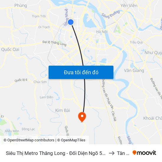 Siêu Thị Metro Thăng Long - Đối Diện Ngõ 599 Phạm Văn Đồng to Tân Ước map