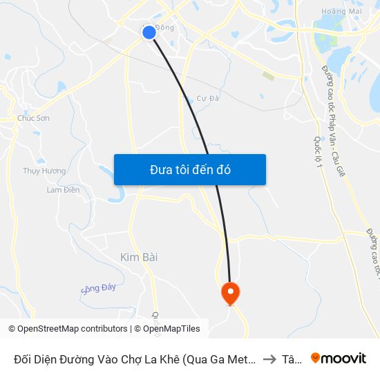 Đối Diện Đường Vào Chợ La Khê (Qua Ga Metro La Khê) - 405 Quang Trung (Hà Đông) to Tân Ước map