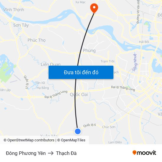 Đông Phương Yên to Thạch Đà map