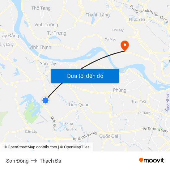 Sơn Đông to Thạch Đà map