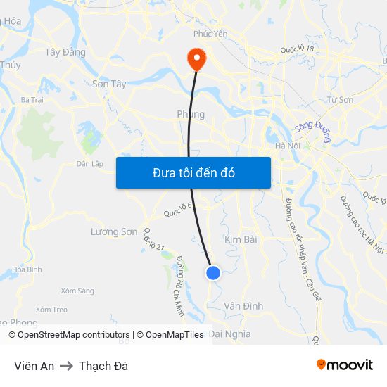 Viên An to Thạch Đà map