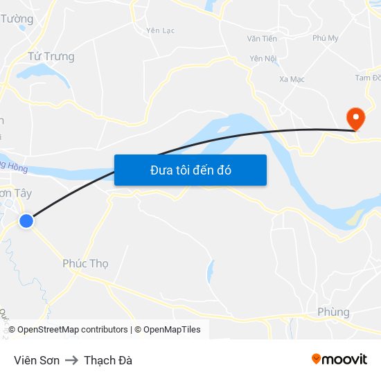 Viên Sơn to Thạch Đà map