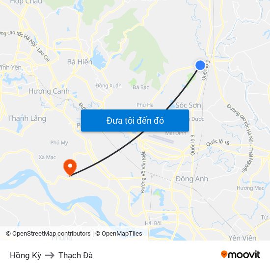 Hồng Kỳ to Thạch Đà map