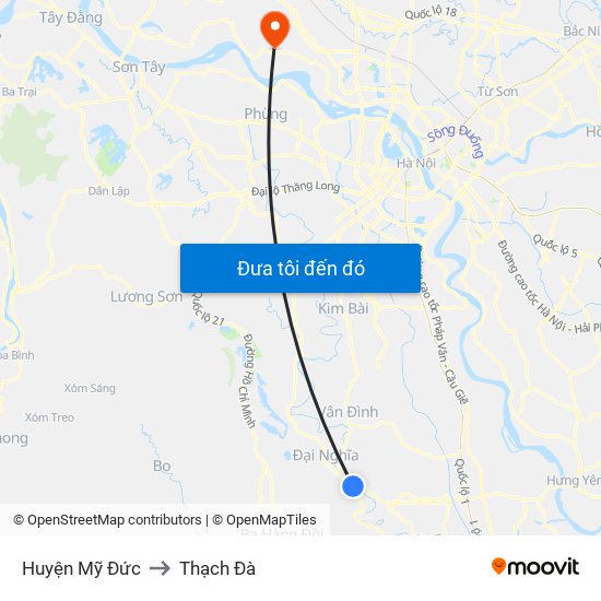 Huyện Mỹ Đức to Thạch Đà map