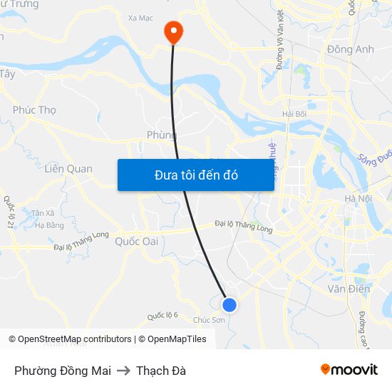 Phường Đồng Mai to Thạch Đà map