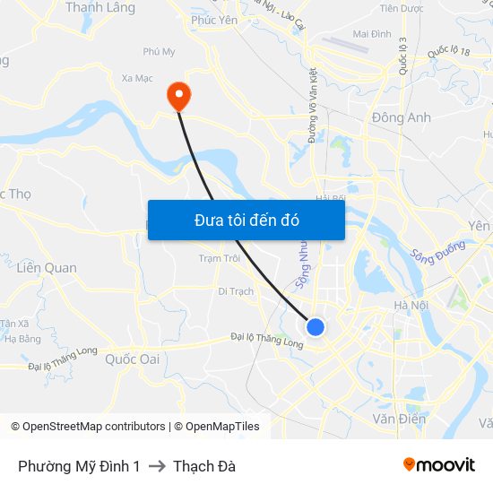 Phường Mỹ Đình 1 to Thạch Đà map