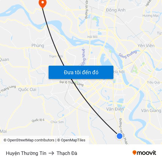 Huyện Thường Tín to Thạch Đà map