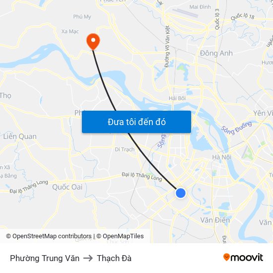 Phường Trung Văn to Thạch Đà map