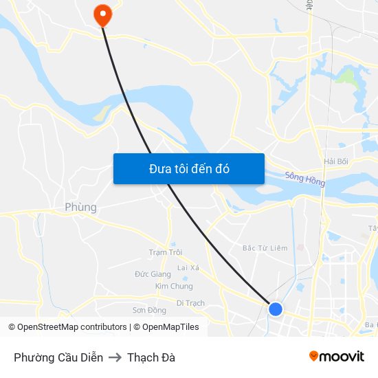 Phường Cầu Diễn to Thạch Đà map