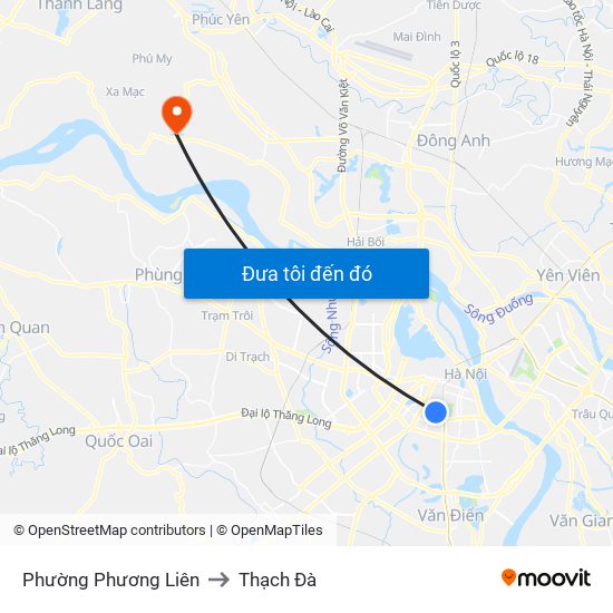 Phường Phương Liên to Thạch Đà map