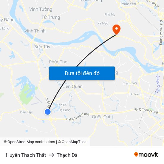 Huyện Thạch Thất to Thạch Đà map