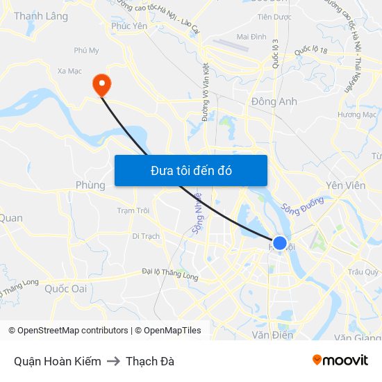 Quận Hoàn Kiếm to Thạch Đà map