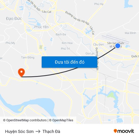 Huyện Sóc Sơn to Thạch Đà map