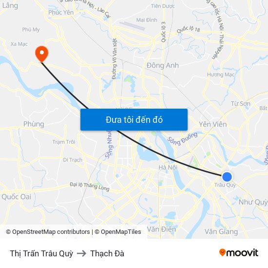 Thị Trấn Trâu Quỳ to Thạch Đà map