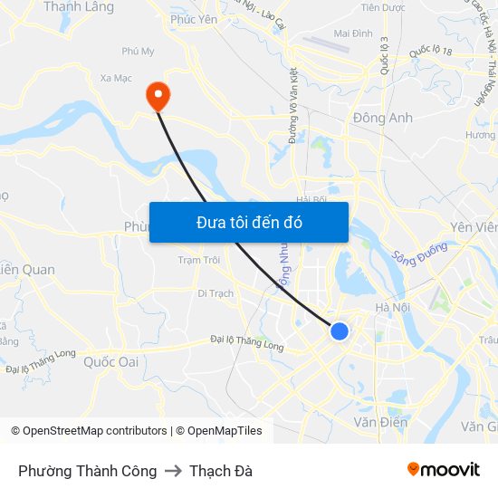 Phường Thành Công to Thạch Đà map