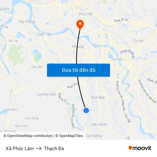 Xã Phúc Lâm to Thạch Đà map