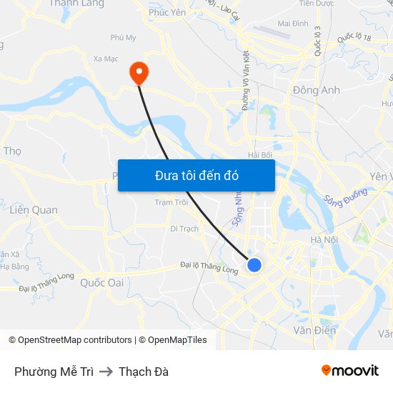 Phường Mễ Trì to Thạch Đà map