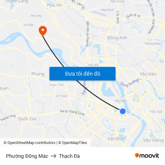 Phường Đống Mác to Thạch Đà map