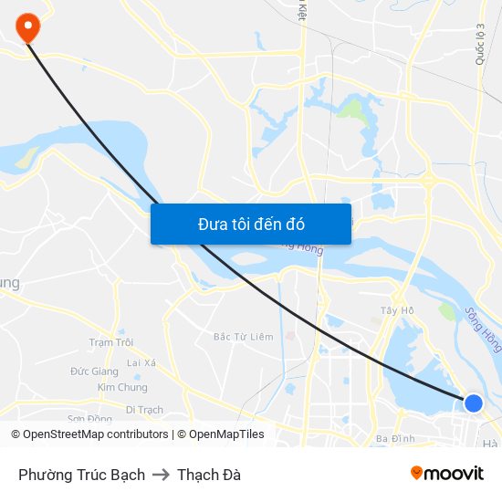 Phường Trúc Bạch to Thạch Đà map