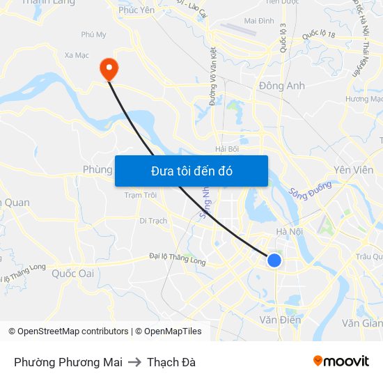 Phường Phương Mai to Thạch Đà map