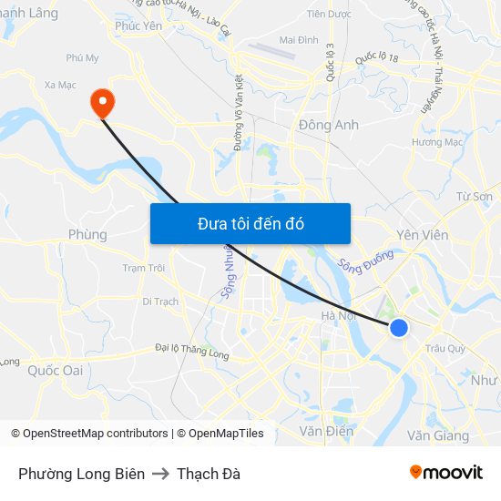 Phường Long Biên to Thạch Đà map