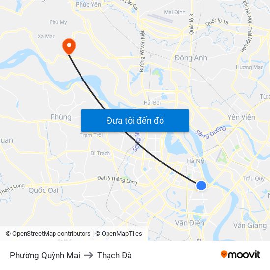 Phường Quỳnh Mai to Thạch Đà map