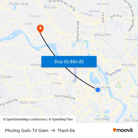 Phường Quốc Tử Giám to Thạch Đà map