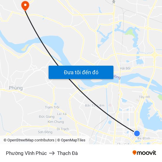 Phường Vĩnh Phúc to Thạch Đà map