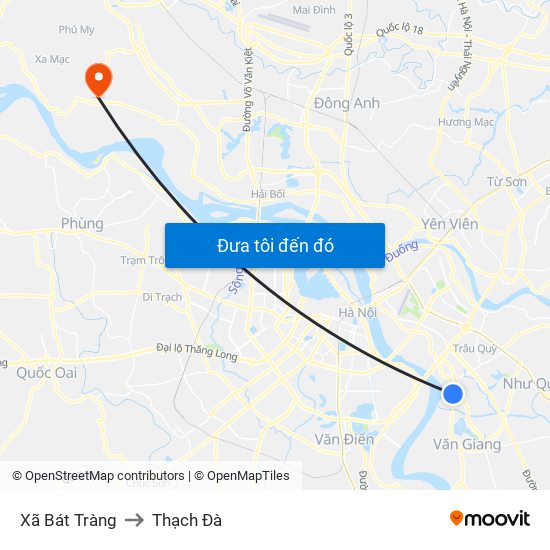 Xã Bát Tràng to Thạch Đà map