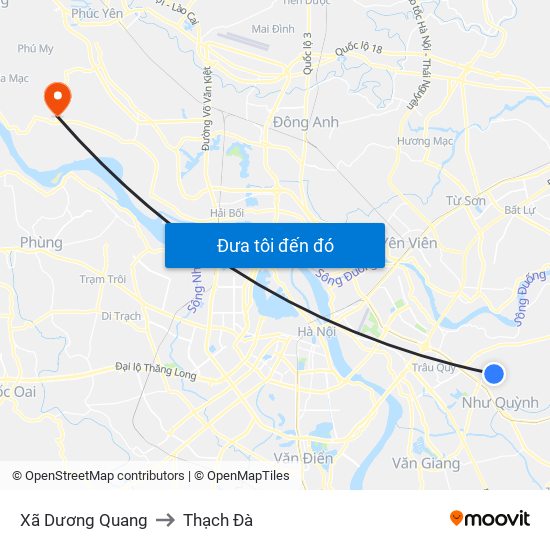 Xã Dương Quang to Thạch Đà map