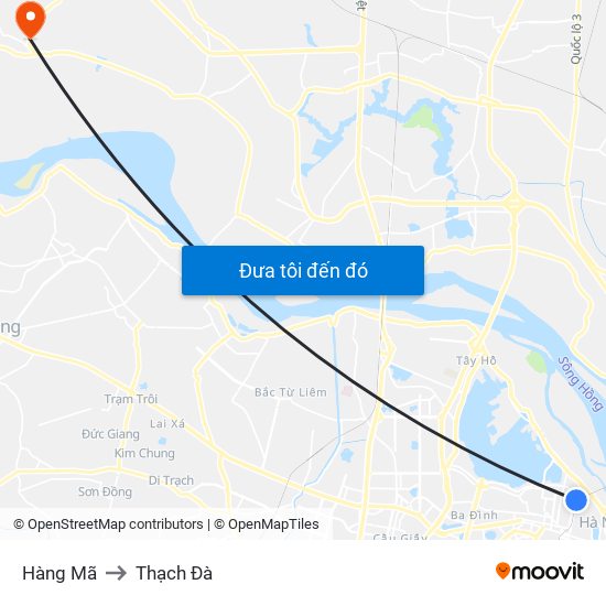 Hàng Mã to Thạch Đà map