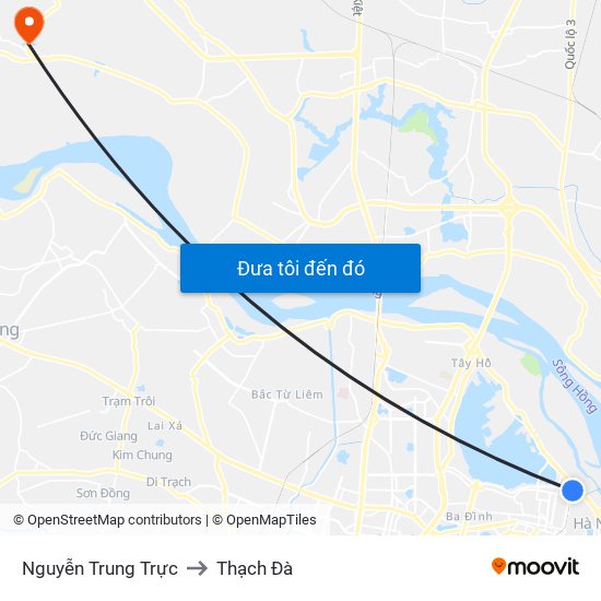 Nguyễn Trung Trực to Thạch Đà map