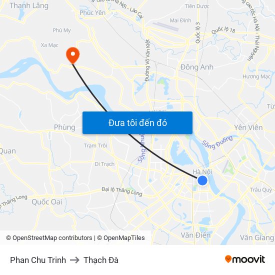 Phan Chu Trinh to Thạch Đà map