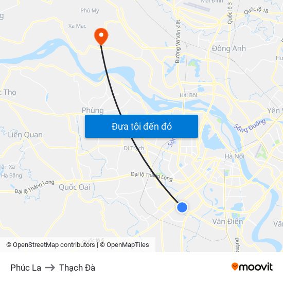 Phúc La to Thạch Đà map