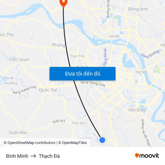 Bình Minh to Thạch Đà map