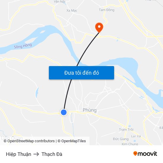 Hiệp Thuận to Thạch Đà map