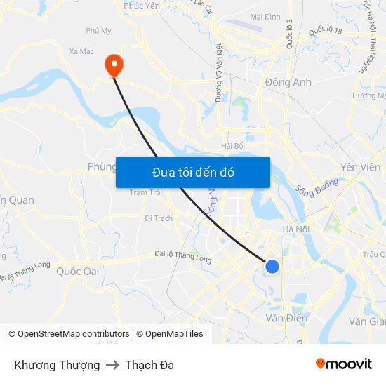 Khương Thượng to Thạch Đà map