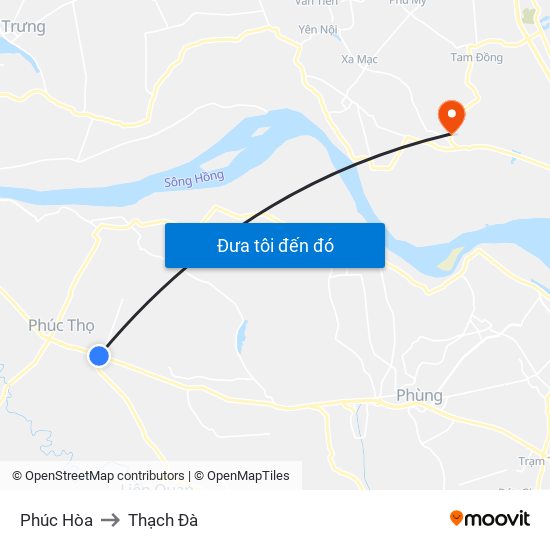 Phúc Hòa to Thạch Đà map