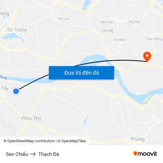 Sen Chiểu to Thạch Đà map