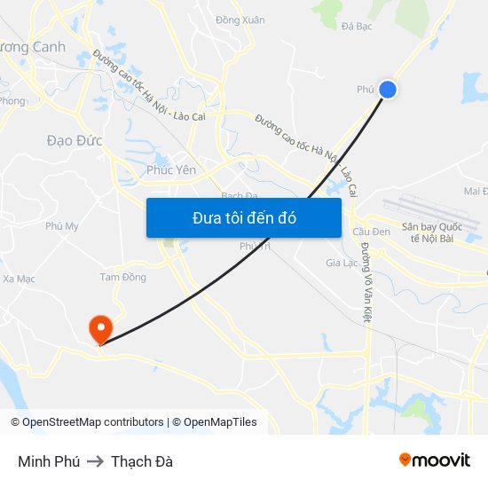 Minh Phú to Thạch Đà map