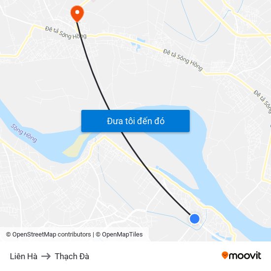 Liên Hà to Thạch Đà map
